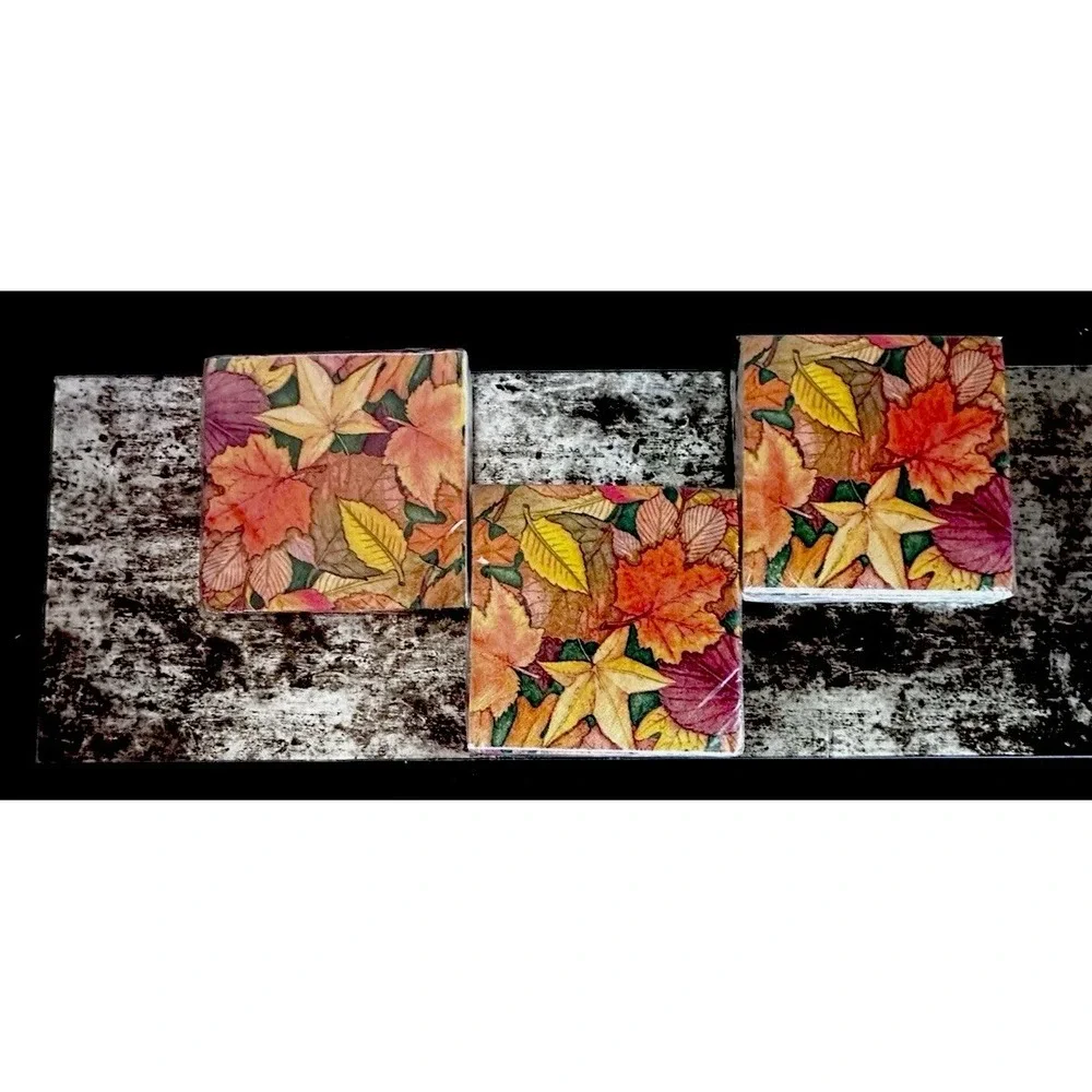 Vintage Fall Napkins‎ 16 Pack (3 Total ) Fall Leaves NOS 1990S Era